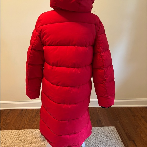 BCBGeneration Long Red Puffer Coat - Picture 1 of 7